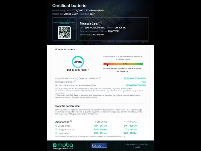 NISSAN Leaf d’occasion à vendre à MONTPELLIER chez MAS AUTO (Photo 17)